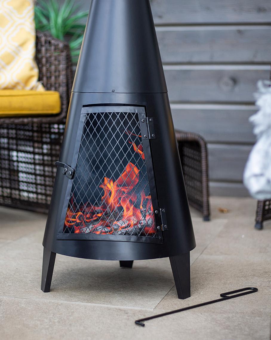 Outdoor Chiminea Fireplace Iron Fire Pit