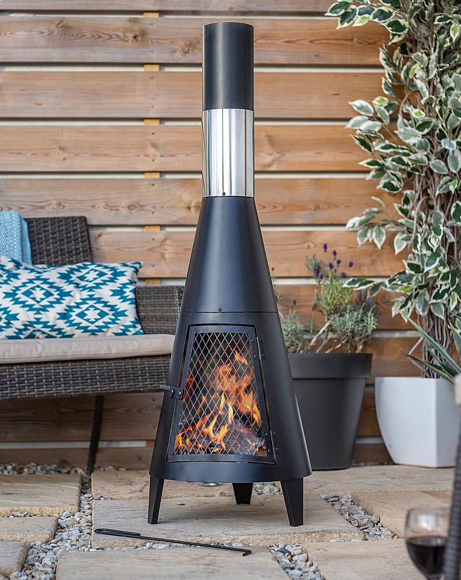 Outdoor Chiminea Fireplace Iron Fire Pit