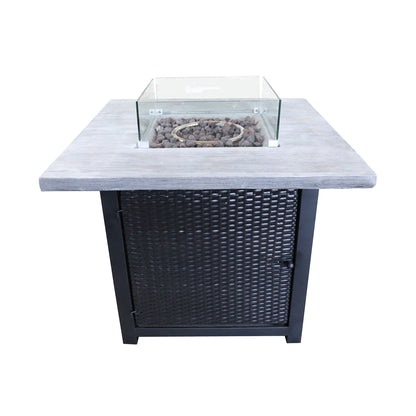 Teamson Home Outdoor Rattan Gas Fire Pit Table